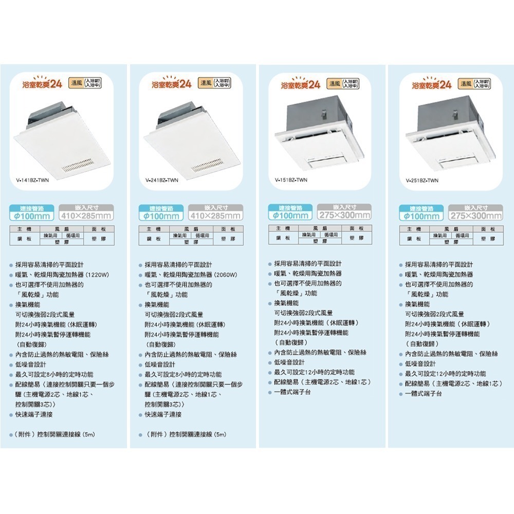 🔥 MITSUBISHI三菱電機 V-151BZ-TWN V-251BZ-TWN 保三年 日本製造 浴室暖風機 乾燥機-細節圖5
