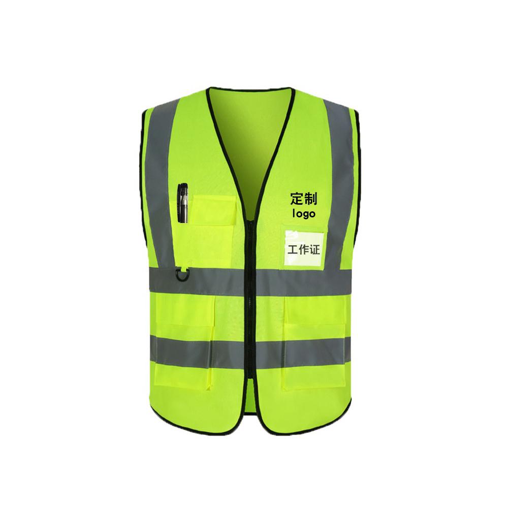 可印LOGO反光背心,工安必備反光背心安全反光馬甲熒光綠黃色背心施工建築路政環衛勞保夜間騎行服定製-細節圖2
