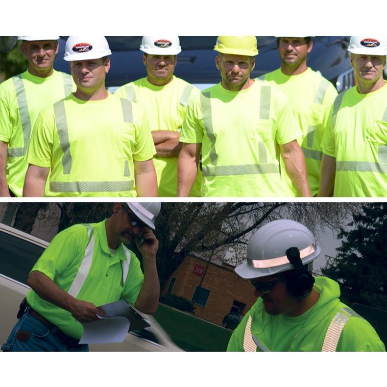 冰丝地盘反光服定制 建筑工地制服 夏季安全反射衣工作服polo衫-細節圖3