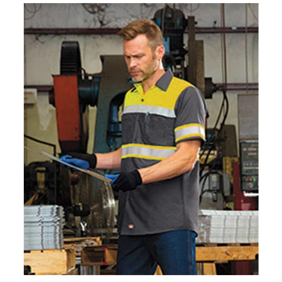 夏季透氣短袖反光網眼勞保工廠環衛工人工地建築工安全服圓領T恤POLO-細節圖2