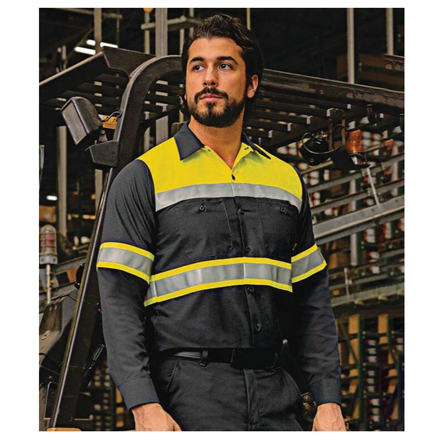 夏季透氣短袖反光網眼勞保工廠環衛工人工地建築工安全服圓領T恤POLO-細節圖3