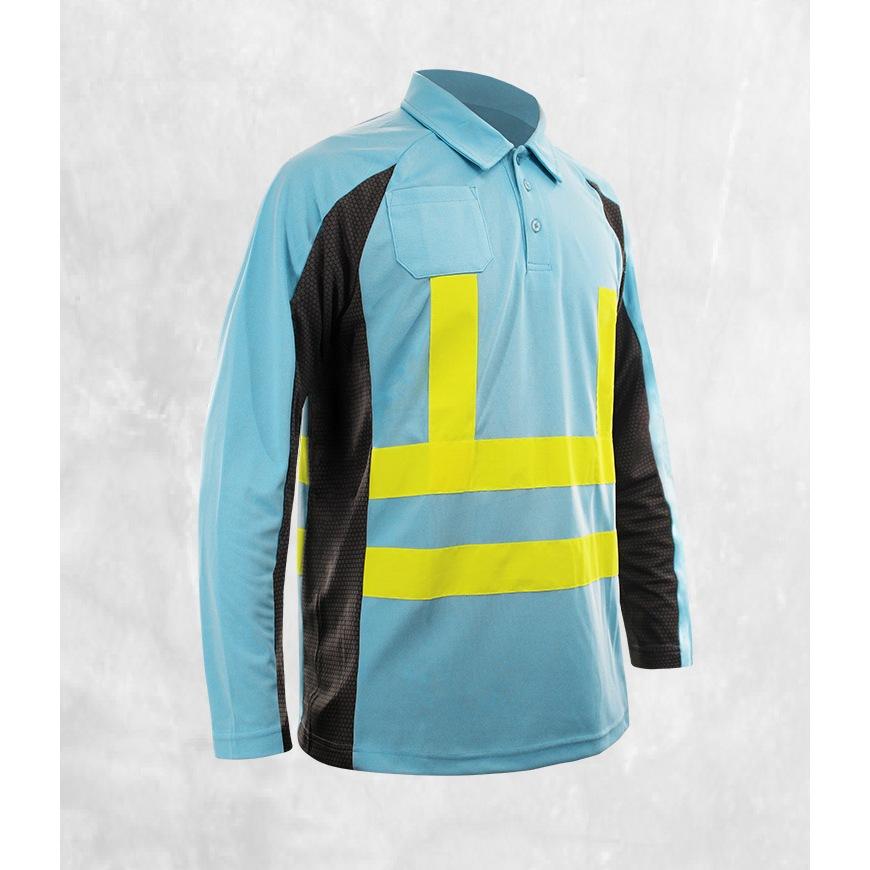 夏季外貿建築工地工程施工服工人環衛工人反光POLO衫上衣工作服-細節圖5