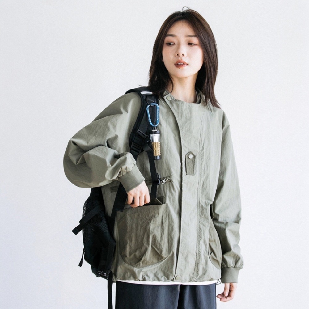 MUTTER｜日系 機能 戶外 多口袋 復古圓領 夾克 工裝外套-細節圖2