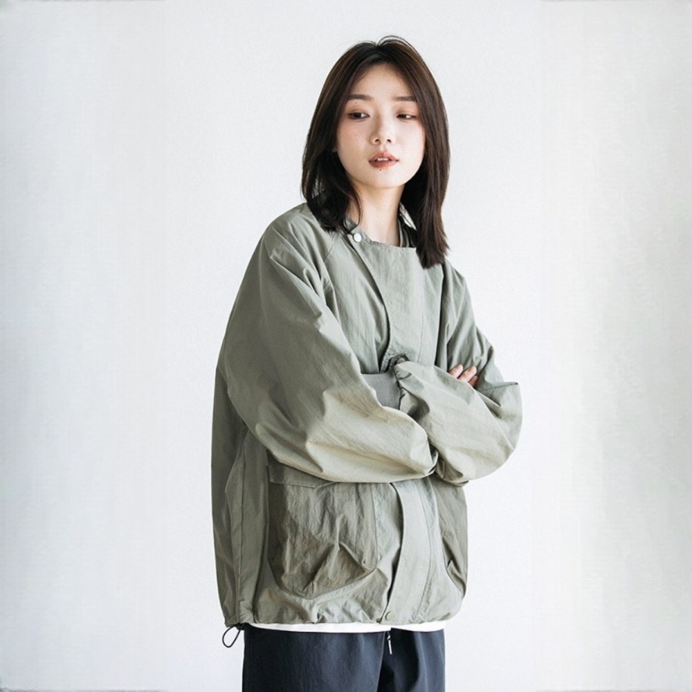 MUTTER｜日系 機能 戶外 多口袋 復古圓領 夾克 工裝外套-細節圖3