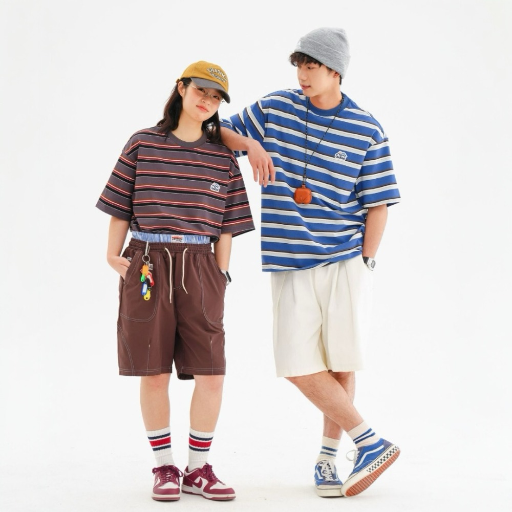 MUTTER｜日系 復古 徽章 條紋上衣 條紋T恤 條紋短袖-細節圖2