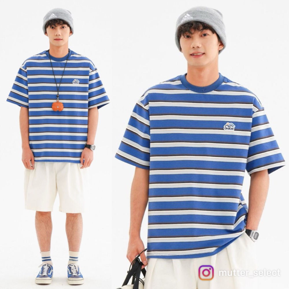 MUTTER｜日系 復古 徽章 條紋上衣 條紋T恤 條紋短袖-細節圖4