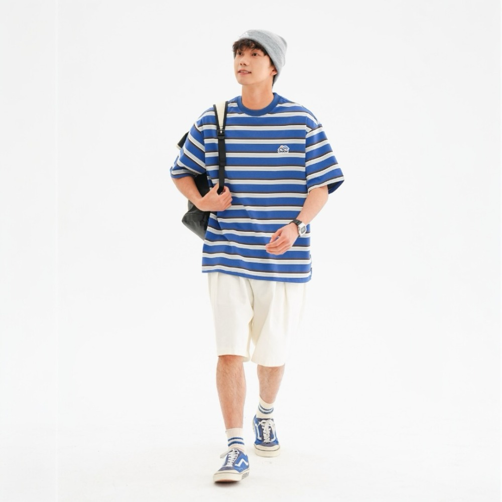 MUTTER｜日系 復古 徽章 條紋上衣 條紋T恤 條紋短袖-細節圖5