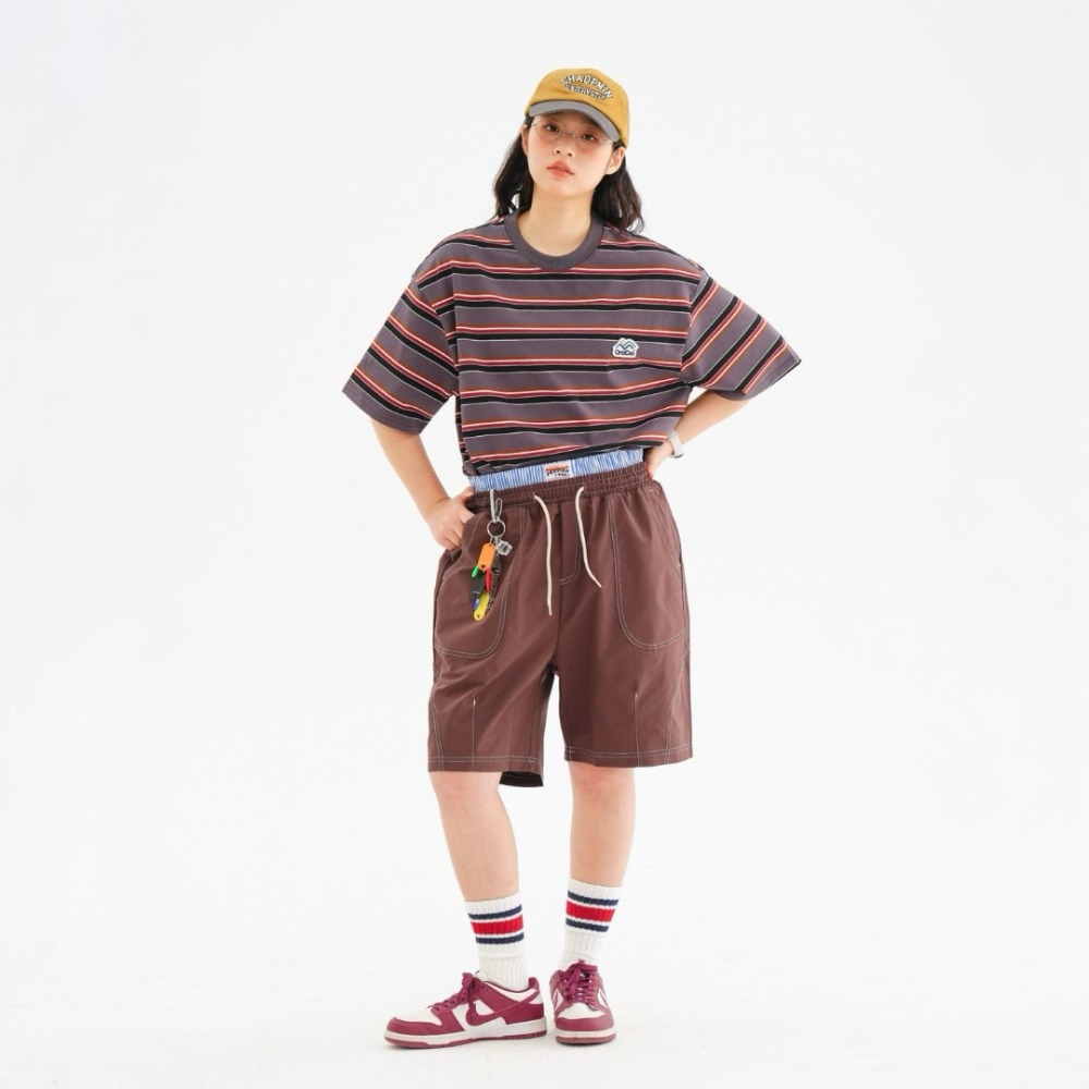 MUTTER｜日系 復古 徽章 條紋上衣 條紋T恤 條紋短袖-細節圖6