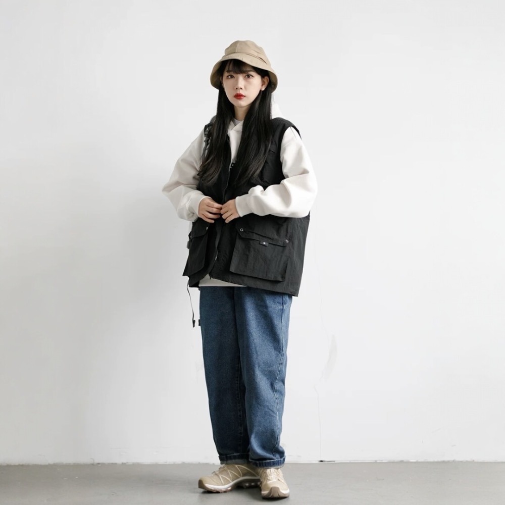 MUTTER｜日系 夏季 純色 多口袋 戶外 工裝馬甲 機能背心-細節圖5