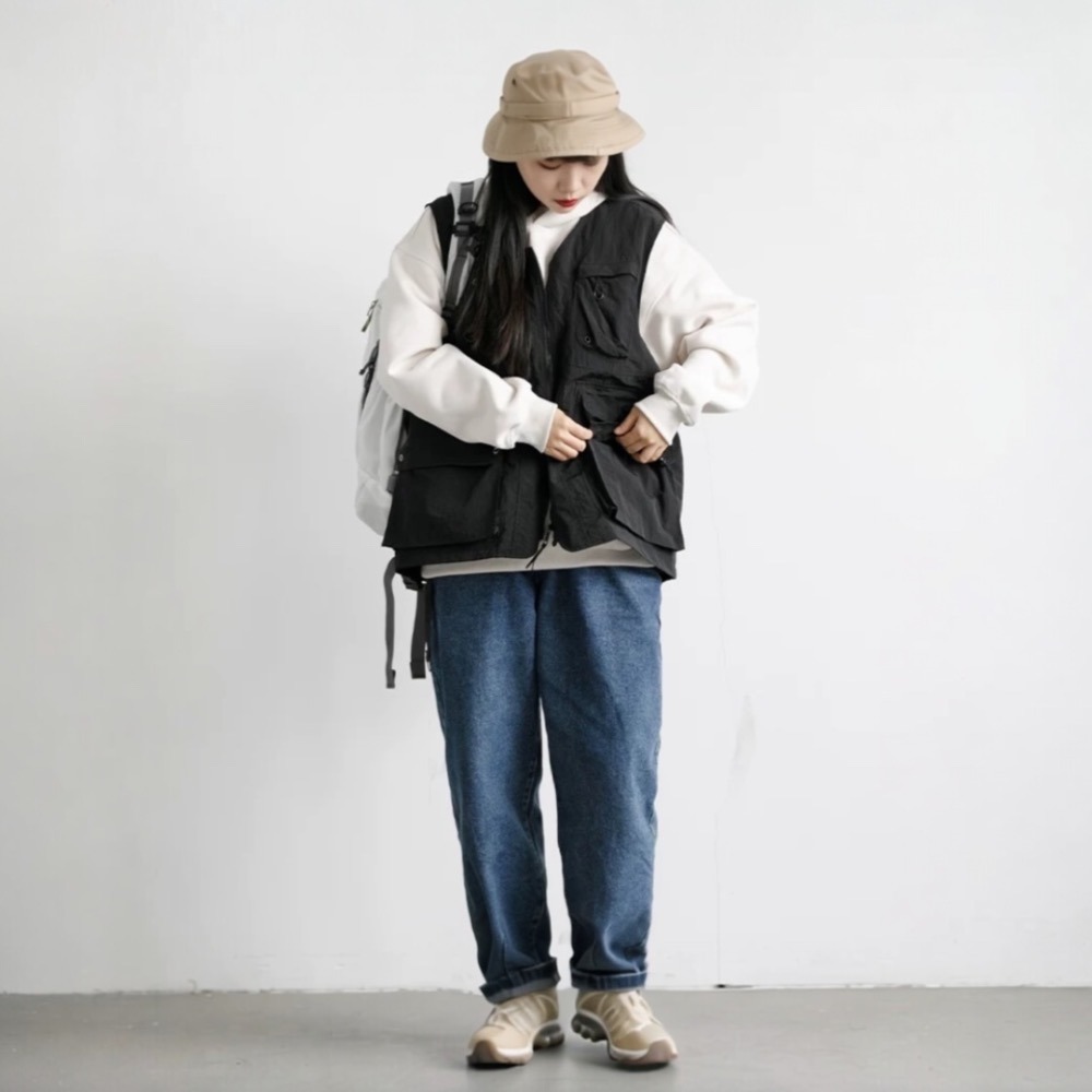 MUTTER｜日系 夏季 純色 多口袋 戶外 工裝馬甲 機能背心-細節圖6