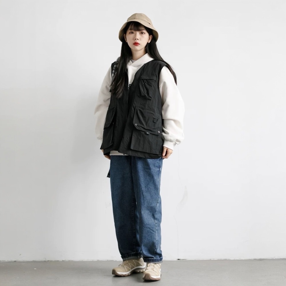 MUTTER｜日系 夏季 純色 多口袋 戶外 工裝馬甲 機能背心-細節圖8