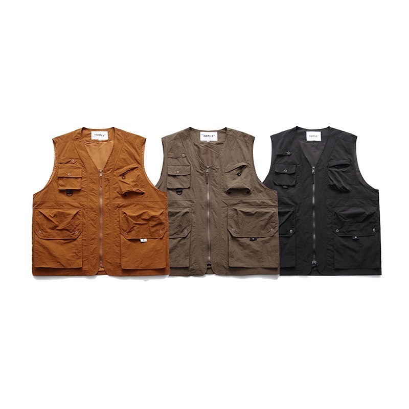 MUTTER｜日系 夏季 純色 多口袋 戶外 工裝馬甲 機能背心-細節圖9