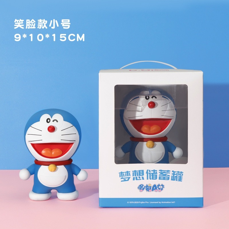 24H出貨|送哆啦鑰匙圈)正版 財神 招財貓 銅鑼燒 存錢罐 撲滿 存錢筒 哆啦A夢 小叮噹 超大容量 存錢 公仔-規格圖8