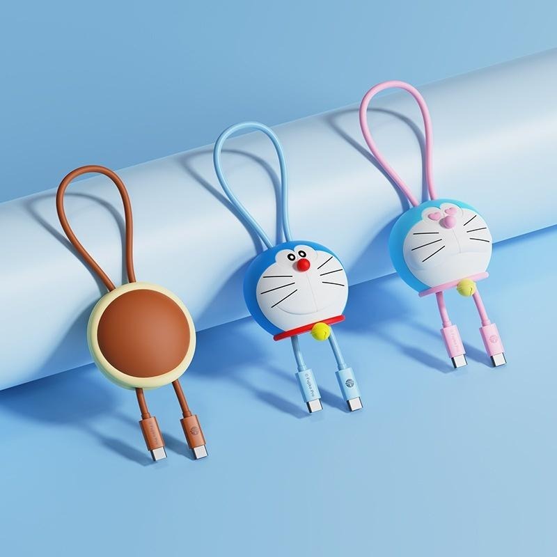 【喵喵屋|24H出貨】哆啦A夢 公仔充電線 快充100W Typec轉Typec 數據線 卡通 快充線 送禮 生日-細節圖7