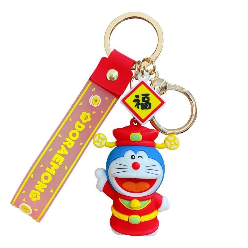 【喵喵屋|24H出貨】哆啦a夢 鑰匙圈 財神爺 招財貓 掛飾 汽車 鑰匙扣 小叮噹 書包 背包 公仔 挂件 吊飾-細節圖2