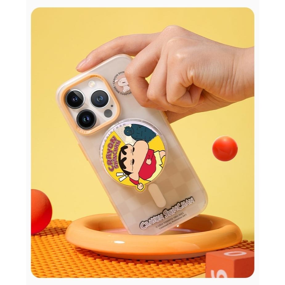 正版 蠟筆小新  磁吸旋轉氣囊支架 可旋轉 手機支架 懶人支架 解壓 懶人立架 阿呆 新之助 光屁屁小新-細節圖9