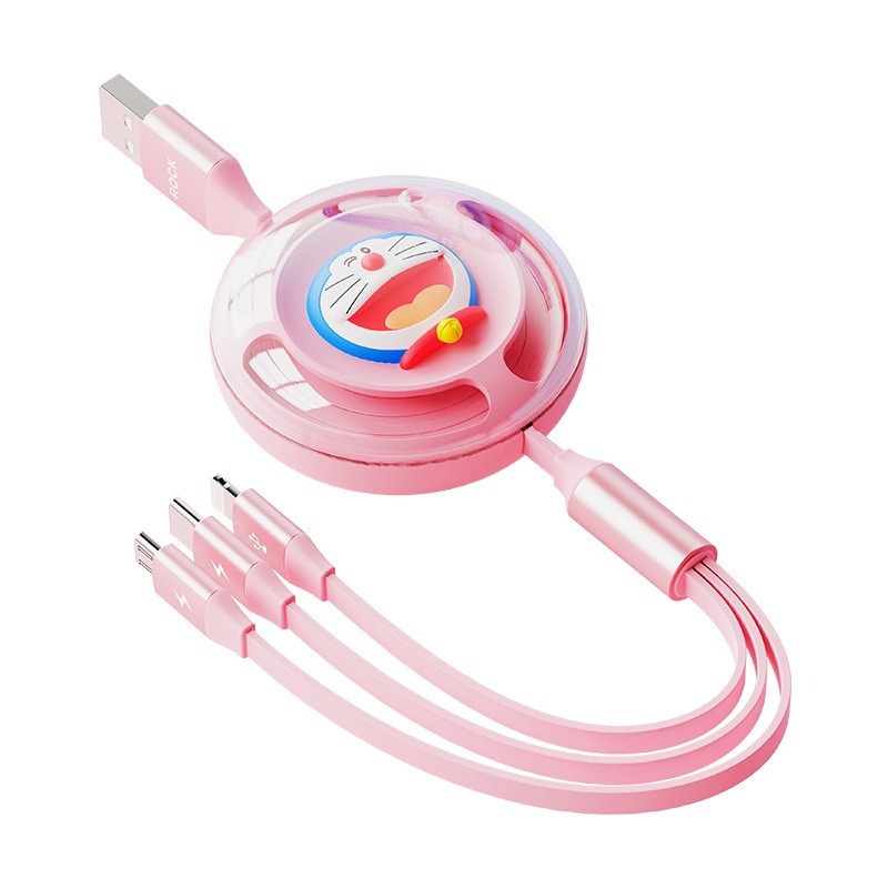 【喵喵屋|24H出貨】哆啦A夢 3合1 蘋果 伸縮數據線 充電線USB-C 安卓 小叮噹 伸縮充電線 三合一-規格圖10