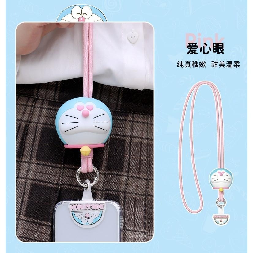 【喵喵屋|24H出貨】哆啦A夢 公仔 手機掛繩 手機殼掛繩夾片 防丟繩 斜背 手機配件 掛繩 手機背帶 禮物 生日-細節圖2