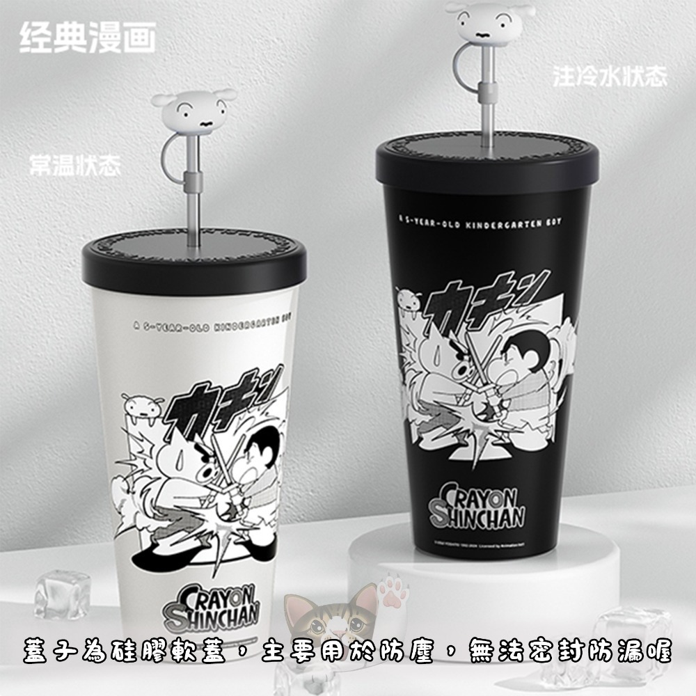 【喵喵屋|24H出貨】蠟筆小新 冷冷杯 溫變 變色水杯 奶茶杯 環保杯 隨行杯 冰霸杯 吸管杯 動感新生活 睡衣小新-規格圖10