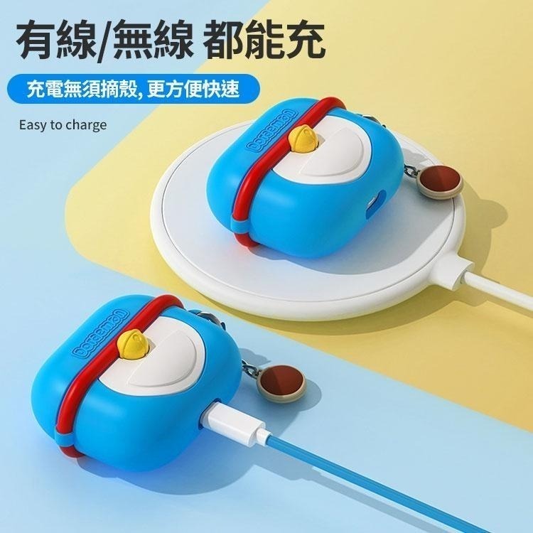 【喵喵屋|送透明殼】哆啦A夢 百寶袋 蘋果耳機保護殼 AirPods Pro 2/AirPods 3 4保護套-細節圖5