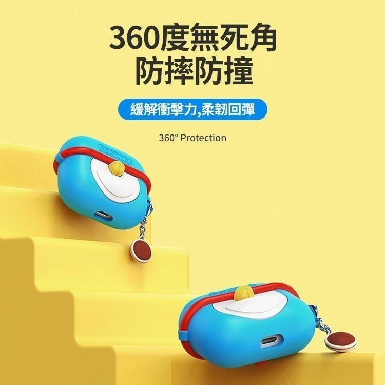 【喵喵屋|送透明殼】哆啦A夢 百寶袋 蘋果耳機保護殼 AirPods Pro 2/AirPods 3 4保護套-細節圖8