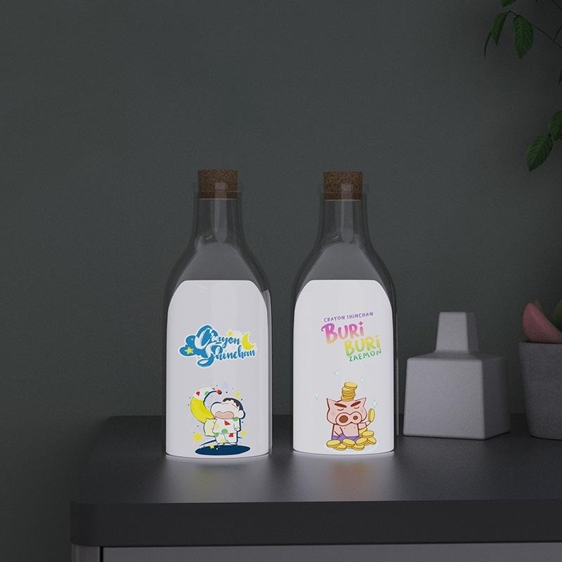 【喵喵屋|24H出貨】蠟筆小新 牛奶瓶留言燈 送留言筆 可留言 小夜燈 床頭燈 睡眠燈 夜燈 禮物 生日 送禮-細節圖6