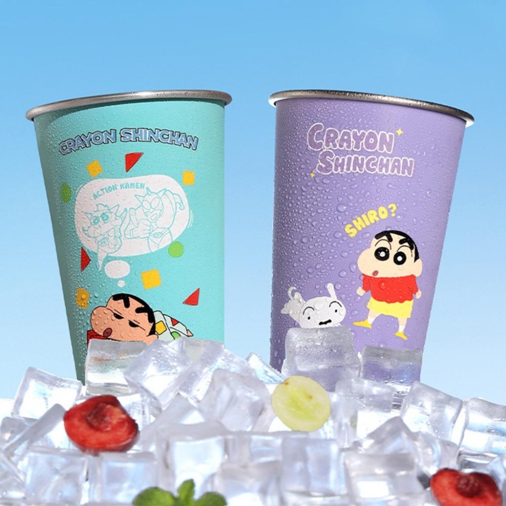 【喵喵屋|24H出貨】正版 蠟筆小新 不鏽鋼 冷冷杯 冰壩杯 飲料杯 溫變 變色水杯 睡衣小新 水杯 新之助-細節圖8