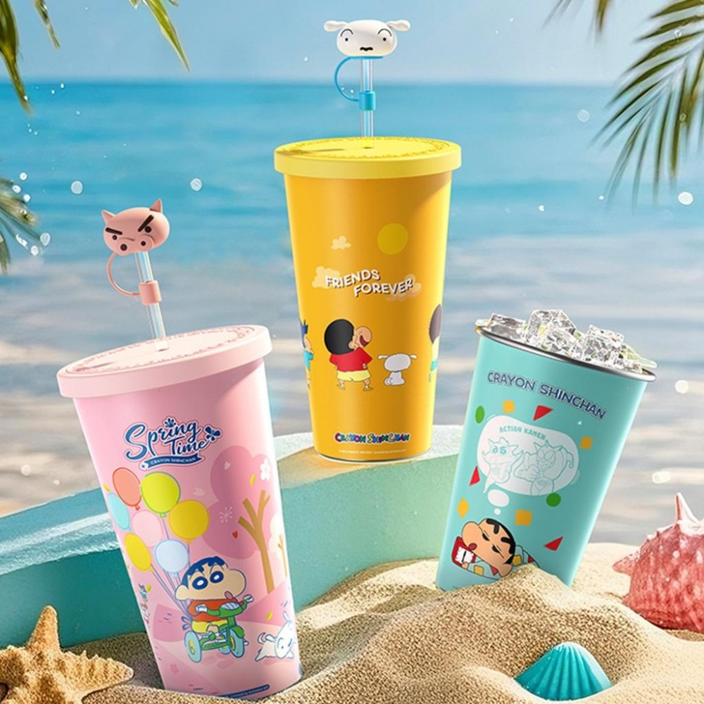 【喵喵屋|24H出貨】正版 蠟筆小新 不鏽鋼 冷冷杯 冰壩杯 飲料杯 溫變 變色水杯 睡衣小新 水杯 新之助-細節圖9
