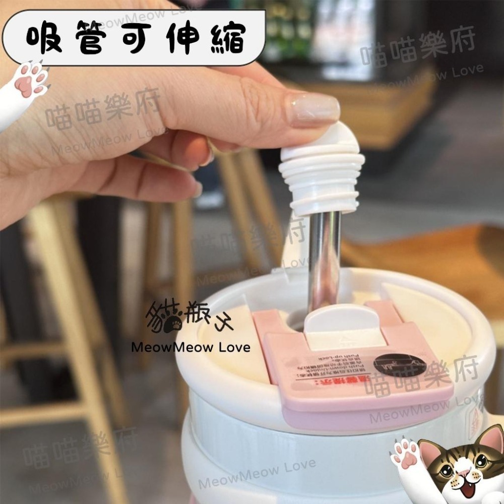 【喵喵屋|24H出貨】900ML大容量 蠟筆小新 不銹鋼水杯 皮卡丘 不鏽鋼 冰霸杯 保溫杯 雙飲杯 保溫保冷-細節圖4