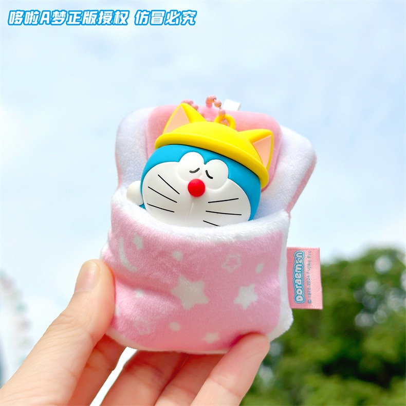 【喵喵屋|24H出貨】正版 現貨 哆啦A夢 好眠睡袋系列 鑰匙圈 睡袋 掛飾 銅鑼燒 聖誕禮物 交換禮物 送禮-規格圖9