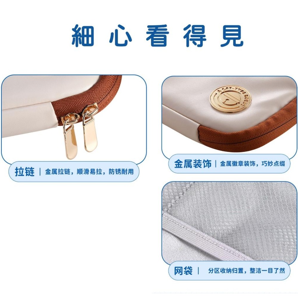 【喵喵屋|24H出貨】哆啦a夢 電腦包 筆電包 手提包 多層收納 筆記本包包 防水 macbook 14.2吋-細節圖2