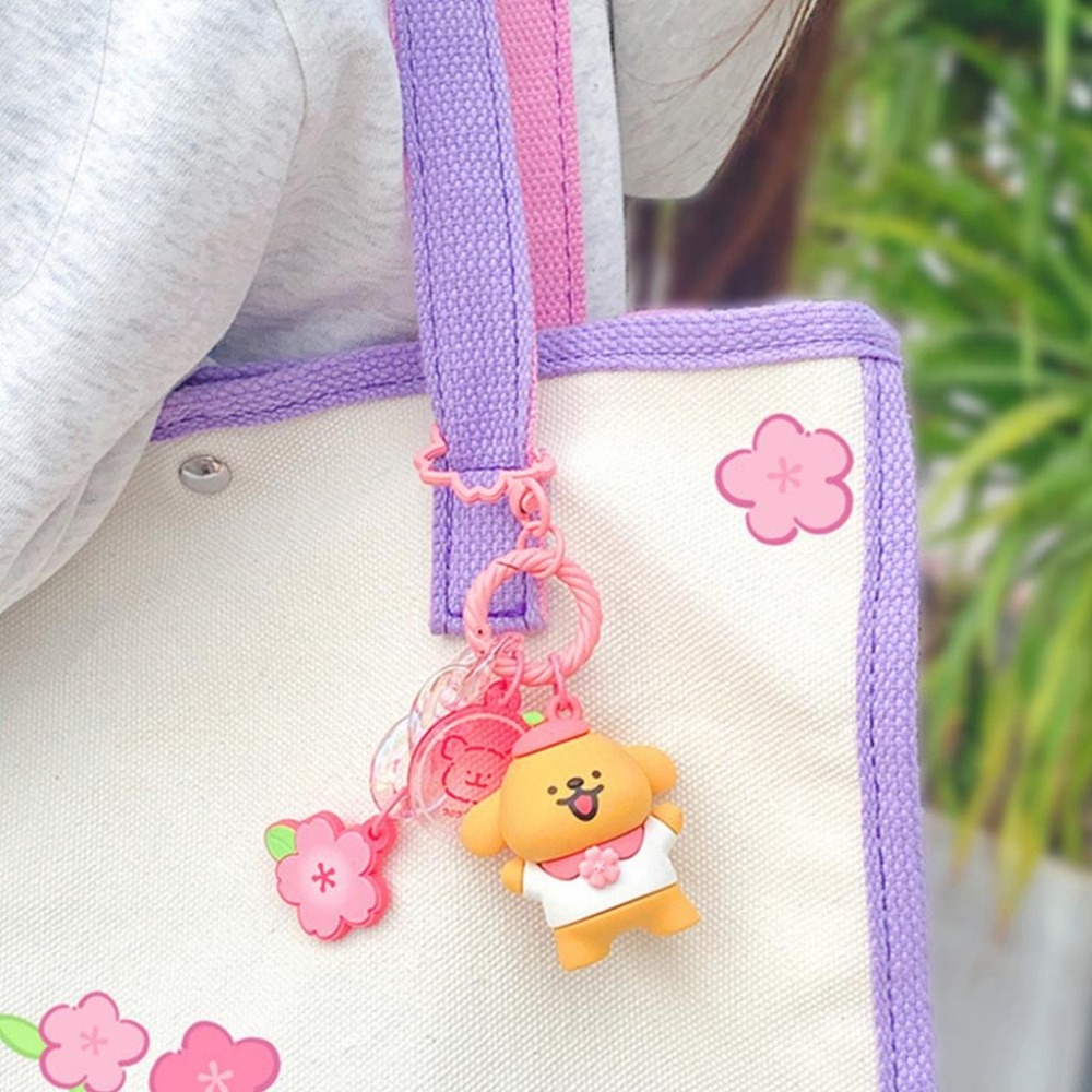 【喵喵屋|24H出貨】線條小狗 春日櫻花會 鑰匙圈 春天系列 鑰匙扣 小白 小黃 春日系列 掛件 可愛小狗 線條狗-細節圖7