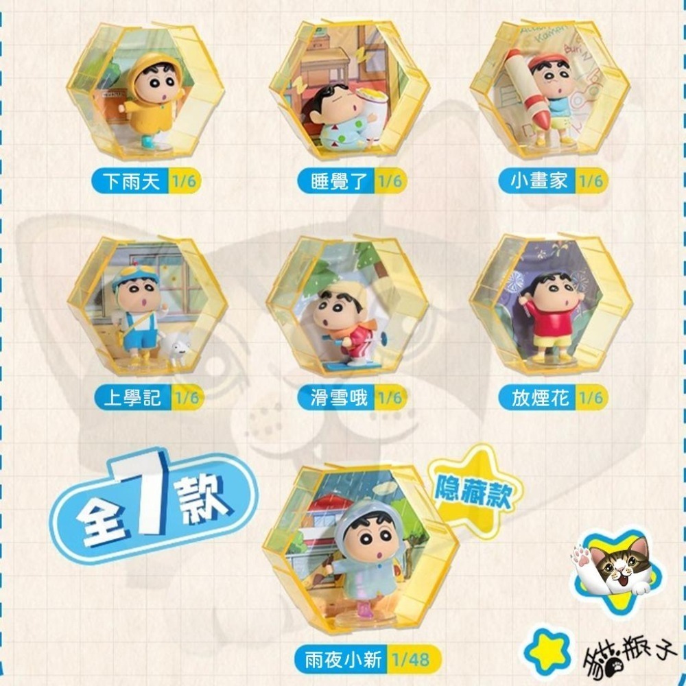 【喵喵屋|24H出貨】蠟筆小新 趣味666系列 盲盒 擺件 可挑款 小新 趣味 公仔 模型 盲盒 盲抽 一中盒6入-細節圖2