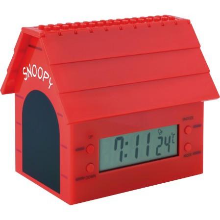 7-11集點 史努比70週年 SNOOPY 快樂積因 LED變色留言板 積木造型狗屋電子鐘