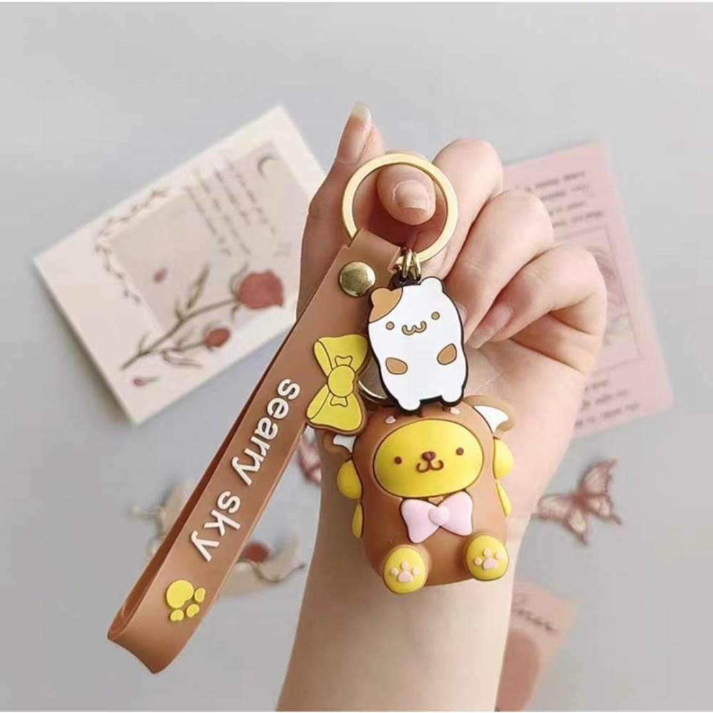 玉桂狗汽車鑰匙扣庫洛米美樂蒂公仔小飾品男女學生書包掛件大耳狗-細節圖2