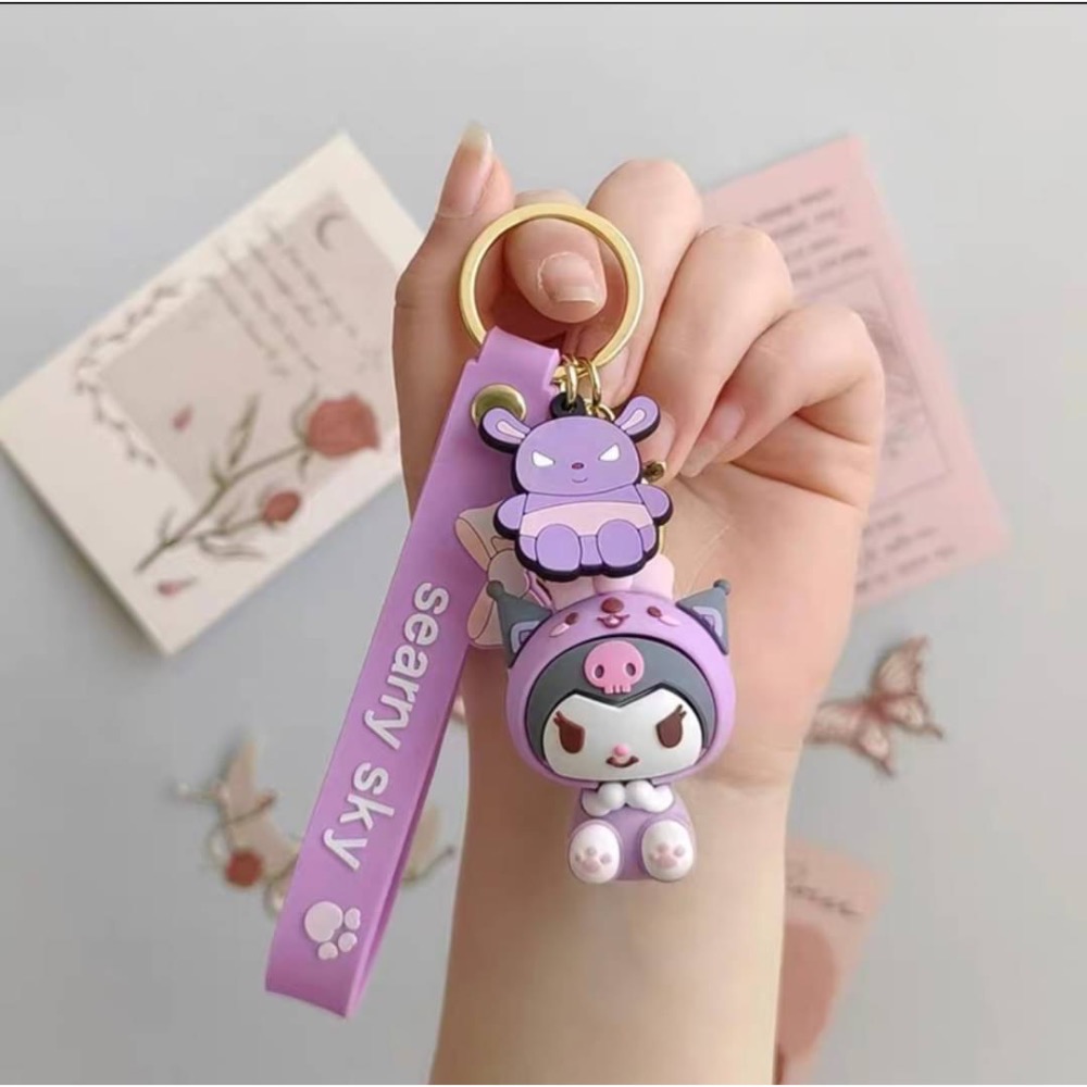 玉桂狗汽車鑰匙扣庫洛米美樂蒂公仔小飾品男女學生書包掛件大耳狗-細節圖5