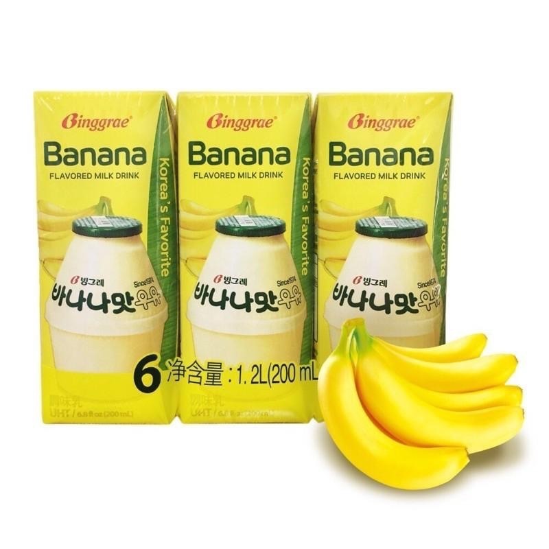 韓國Binggrae調味乳 200ml 香蕉/哈密瓜/草莓-細節圖3