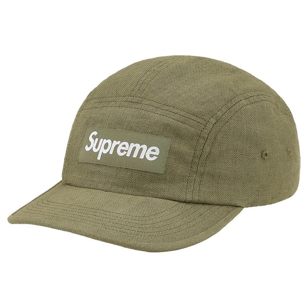 SUPREME SS21 LINEN CAMP CAP 棉麻五分割帽(OLIVE 軍綠) 化學原宿