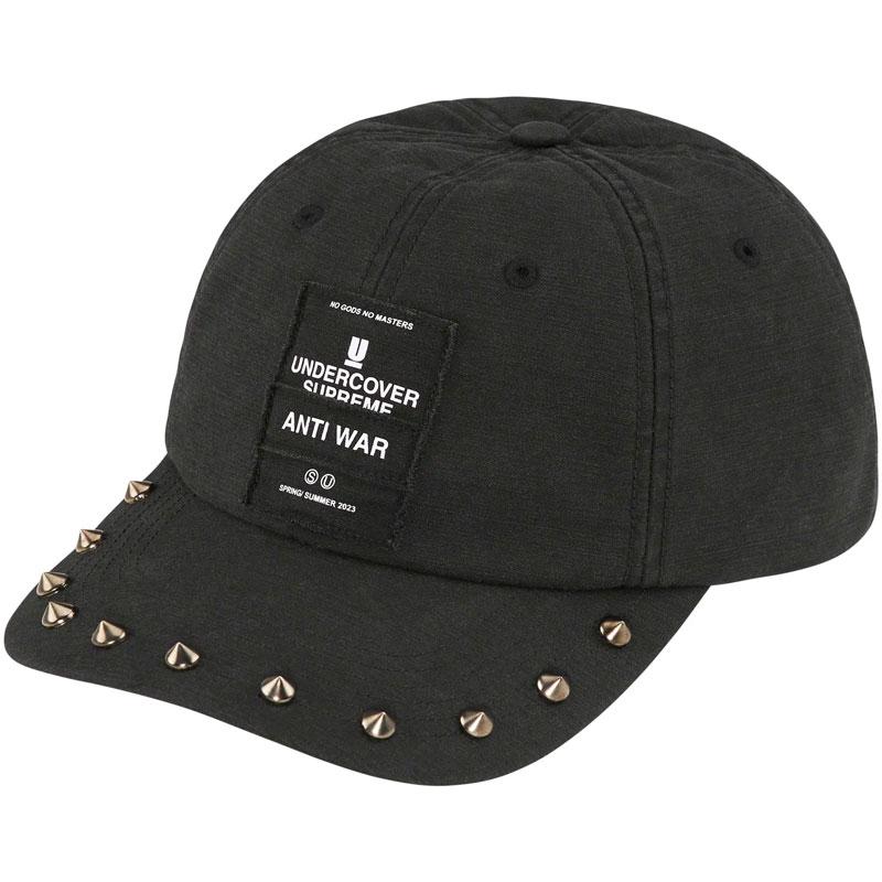 SUPREME x UNDERCOVER SS23 Studded 6-Panel 鉚釘 六分割帽 (黑色) 化學原宿