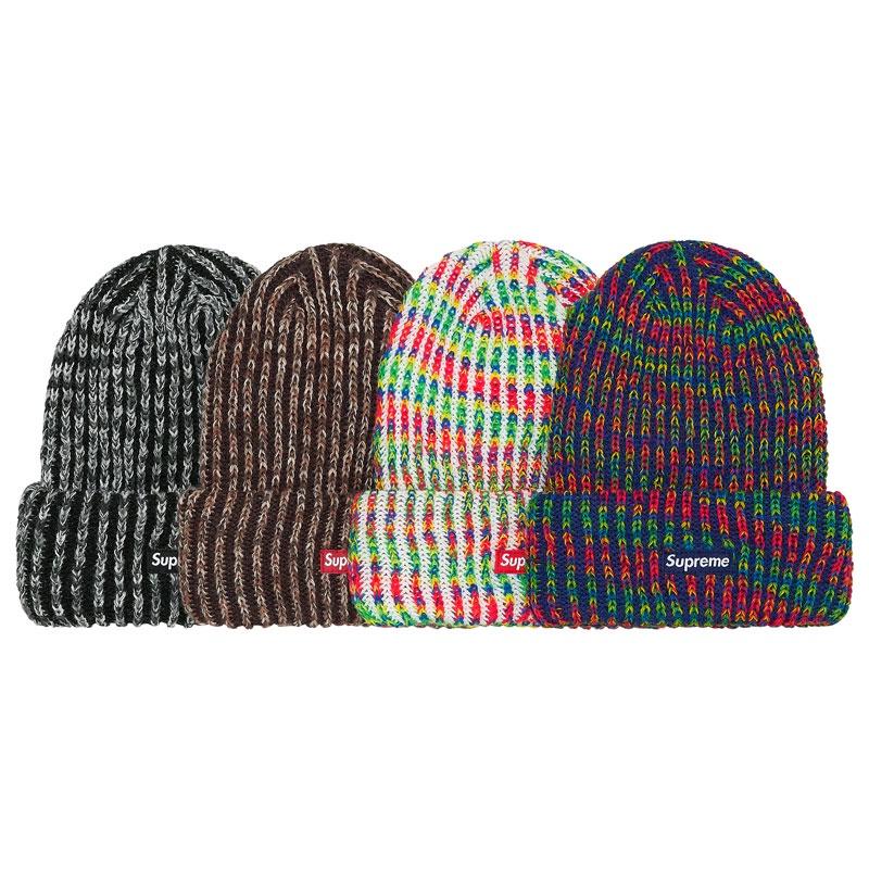 SUPREME FW21 RAINBOW KNIT LOOSE GAUSE BEANIE 毛帽針織帽(BK 黑色