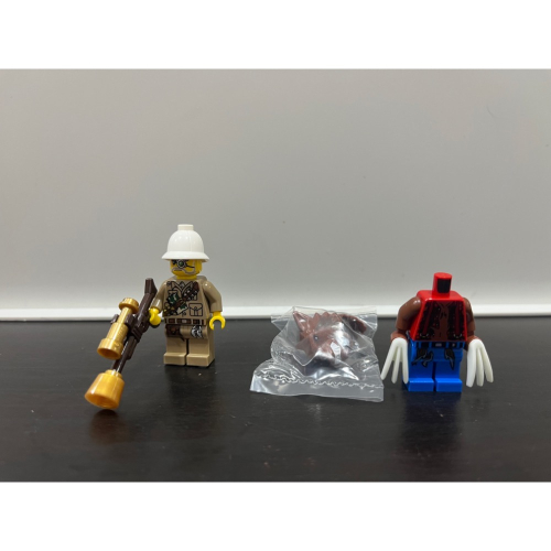 LEGO 9463 狼人 獵人￼ 絕版 動物 頭 特殊頭 紅棕色 10302pb01