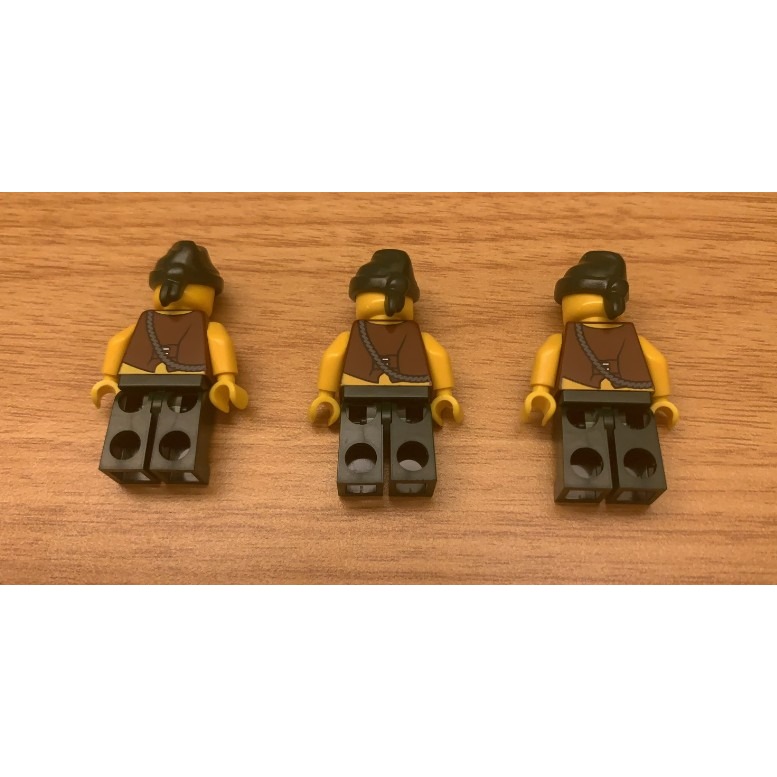 LEGO 樂高 棕衣黑褲海盜人偶 （二手人偶 9 成新）-細節圖2