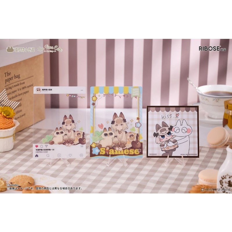 RIBOSE核糖文化 DLC系列 茶會貓×暹羅貓小豆泥 友誼聯名套裝 暹羅貓款 全高約12.7cm-細節圖3