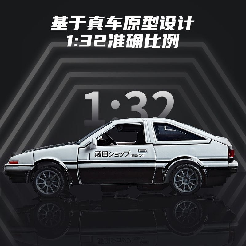 合金AE86 藤原豆腐 黑白配色 汽車模型變形金剛 仿真合體變形車模-細節圖4