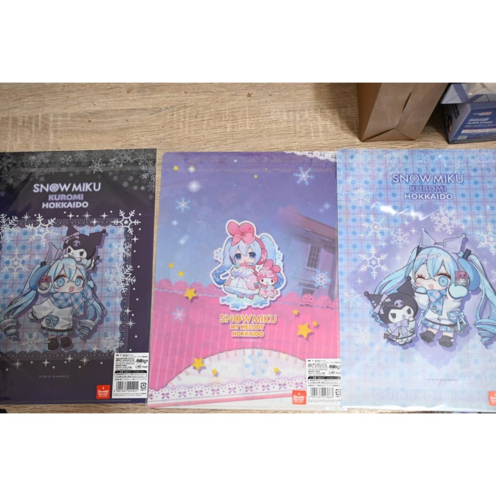 雪初音 三麗鷗聯名 美樂蒂 酷洛米 L型 資料夾 北海道 限定販售 (一套三入)-細節圖2