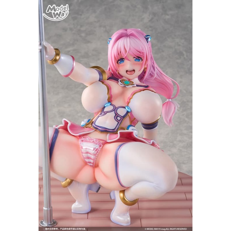 ModelWay v-mag 原畫 櫻羽桃香 愛玩天使 粉紅應援Ver 1/4-細節圖3