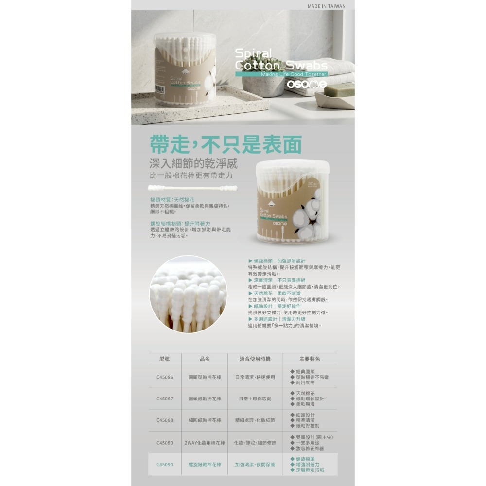 osome 歐森 棉花棒 200支/入 五款供選-細節圖2