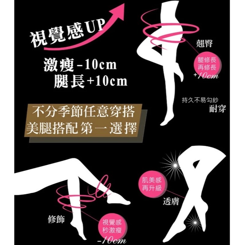 魔束師 肌透長腿絲襪(1入) 透膚 透黑 多色供選 激瘦款 耐穿 不易勾紗 褲襪-細節圖2