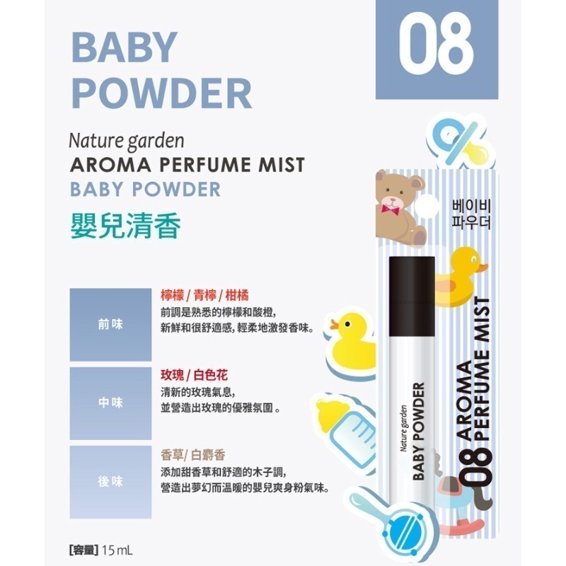 韓國 Nature Garden 香氛噴霧 15ml/入 多款供選 衣物香氛-規格圖8