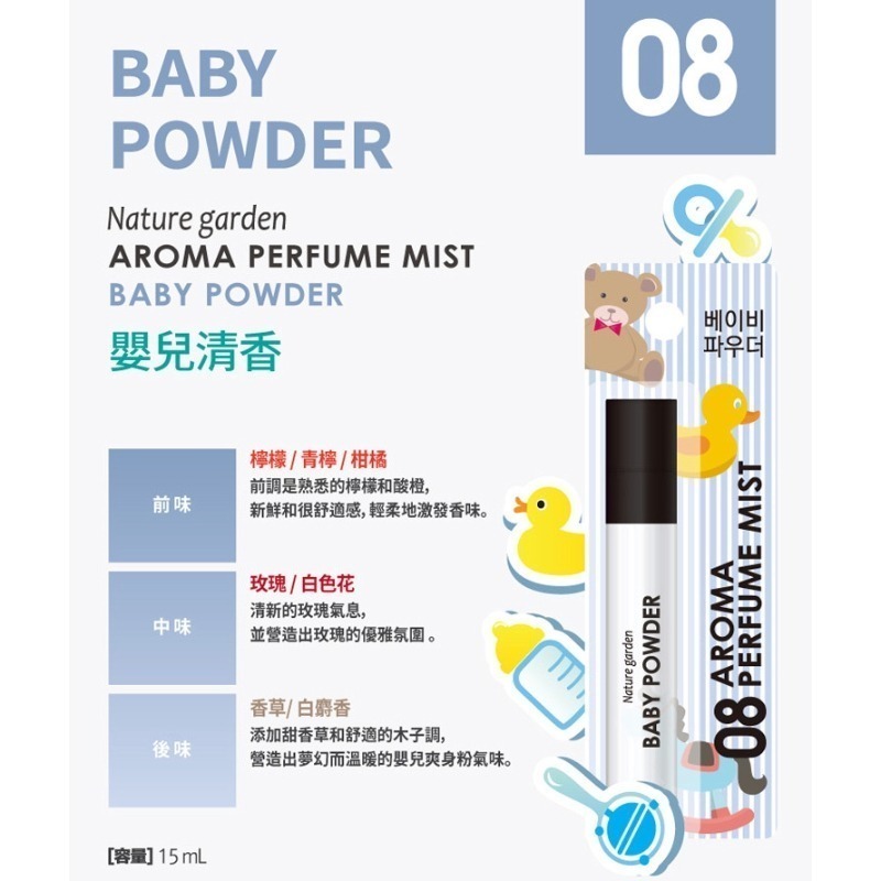 開發票 韓國 Nature Garden 香氛噴霧 15ml/入 多款供選 衣物香氛-規格圖3